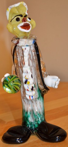 Vintage murano glass clown - murano,