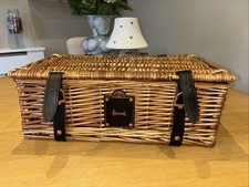 Harrods Wicker Picnic Hamper Basket Storage Box 43x27x16cm