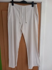 Ladies White Wide Leg Linen