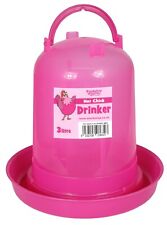 Hot Chick Pink 3L Poultry Drinker Chicken Quail Pheasant Duck 3 Litre Top Up