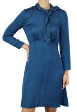 SANDRO Dress Womens ~MEDIUM Mini Long Sleeve Rhinestone Tie