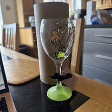 Tinkerbell Painted Wine Glass
