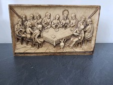 Vintage Last Supper 3D Wall Hanging Plaque Resin, Made in Italy