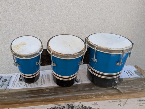 Vintage triple hand drum set - vintage,