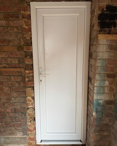 White upvc single - white, door
