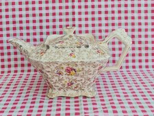 Vintage James Kent Chintz Pearl Delight Teapot 5 Cups Rose Handle Rare!