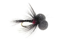 3 CRUNCHER Booby Flies BLACK Red Holo Nymph Carp Trout FLY Fishing Size 10 12 14