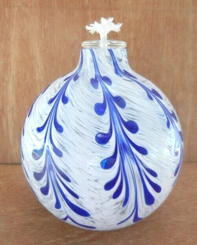 Art glass hand blown ball - glass, oil