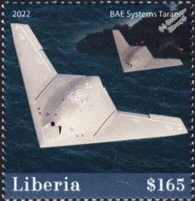 BAE Systems TARANIS UAV Combat Drone Aircraft Stamp (2022 Liberia)