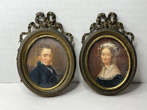 Pair antique portrait - pair,