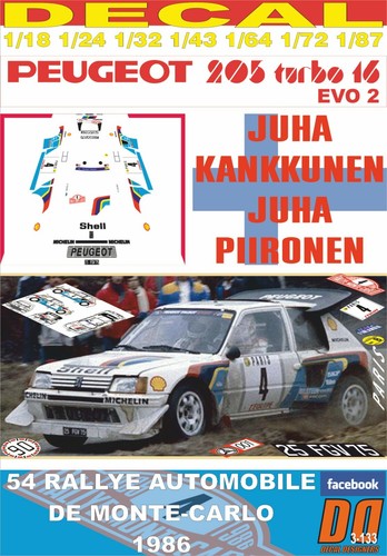 Decal peugeot 205 t16 - 205,