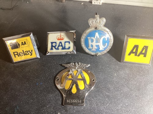 Five vintage car badges - vintage, two