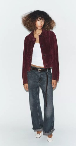 Zara 100 suede leather jacket - suede,