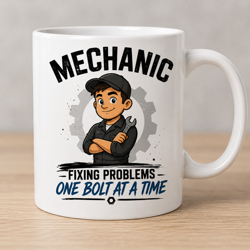Mechanic fixing problems mug - problems,