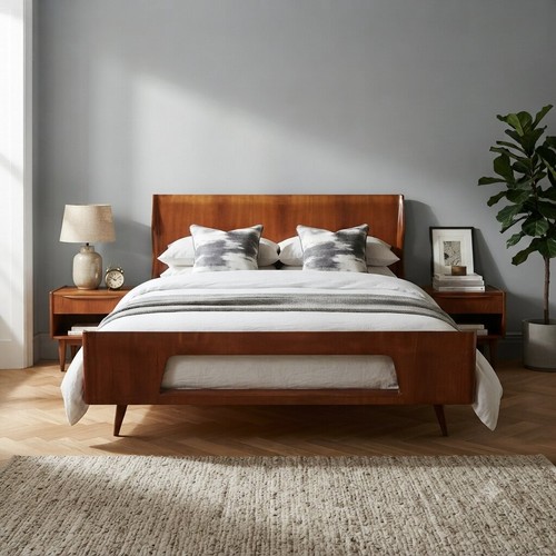 Vintage double bed - vintage, mahogany