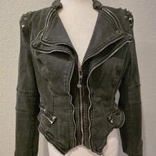 Vintage faded denim moto - faded,