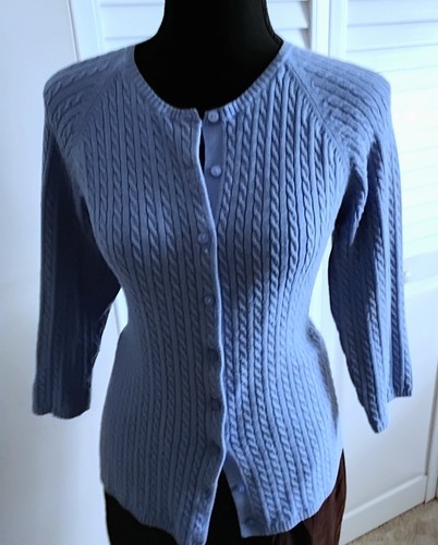 Blue bean cardigan sweater - cardigan,