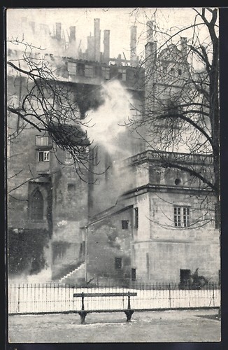 Postcard stuttgart fire at - postcard, stuttgart,