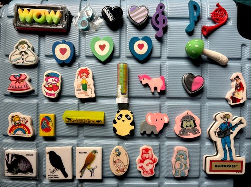Vintage 80s erasers and - vintage,