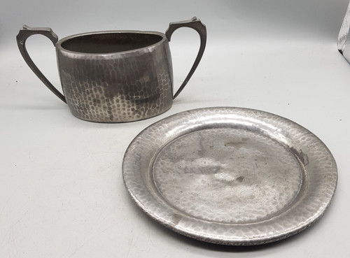 Antique twin handled hammered - handled,