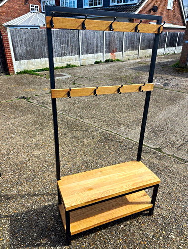 Solid wood and metal coat - solid, &