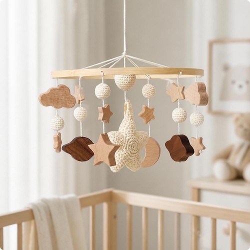 Baby crib mobile with wooden - crib,