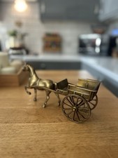 Vintage brass horse and cart - vintage,