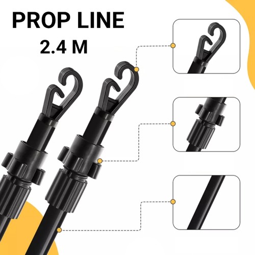 Telescopic washing line prop - telescopic,
