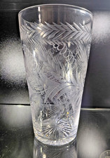 Edwardian etched beer glass - etched, glass.