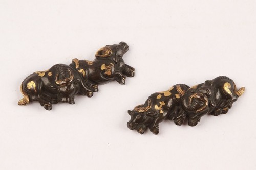 Edo japan antique cow copper - japan,