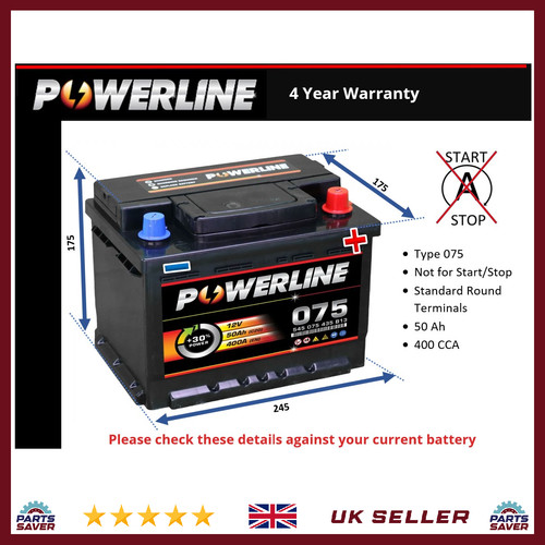 Car battery 075 powerline - 075,