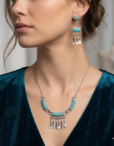 Zuni turquoise inlay - turquoise, sterling