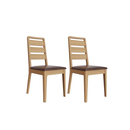 Natural oak veneer pair - natural,
