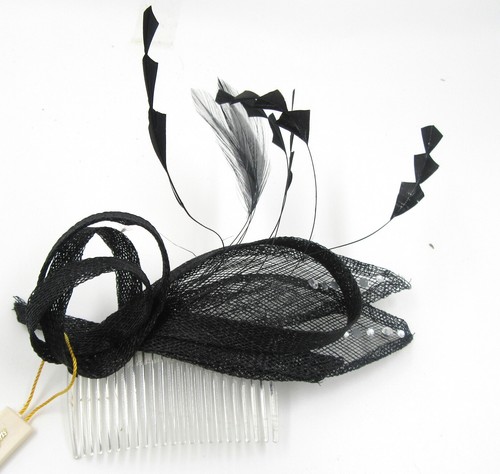 Black women feather comb - feather,