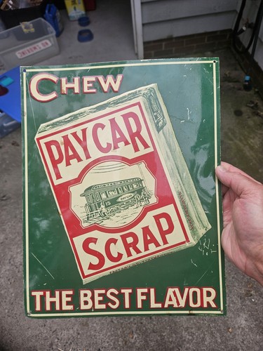 Vintage embossed chew pay car - chew,