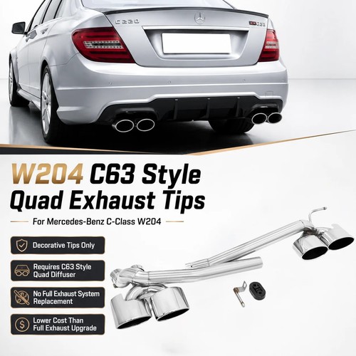 W204 quad exhaust tips for - w204,