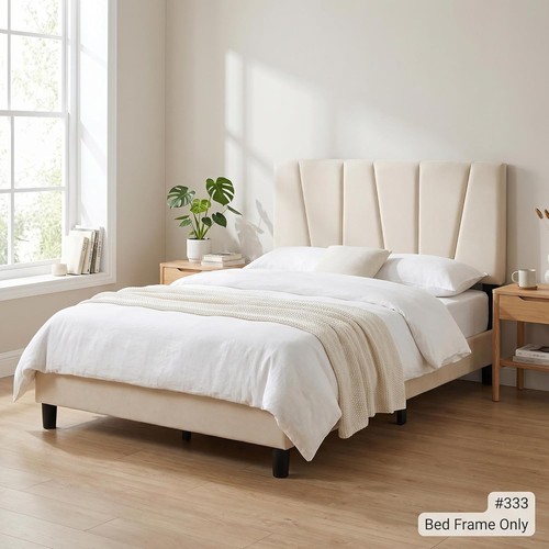 Double bed frame - double, linen