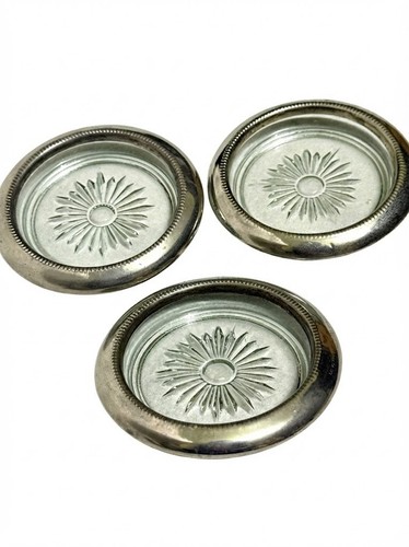 Vtg silver plated glass - 3x,