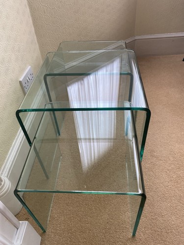 Glass nest side tables - glass,