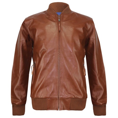 Men real lambskin tan polo - lambskin,