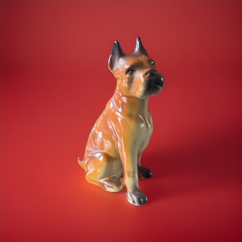 Vintage small boxer dog - small,