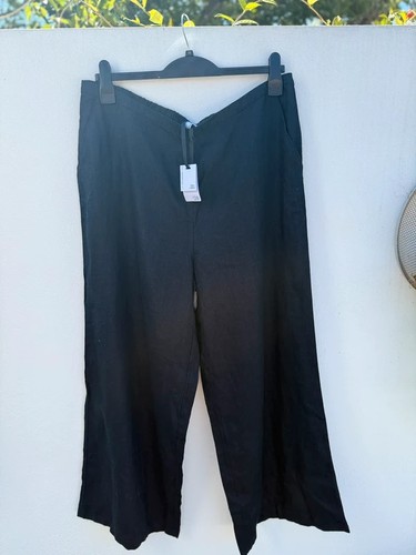 Bnwt black 100 linen wide - linen, leg