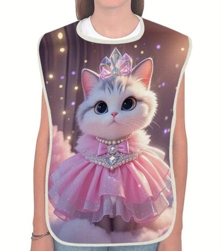1pc cat linen adult bib - 1pc,