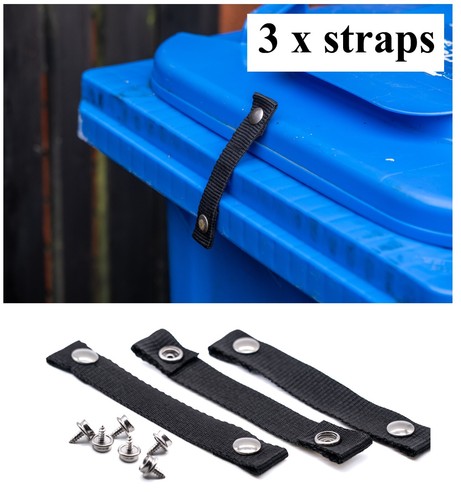 Wheelie bin lid strap - , lock