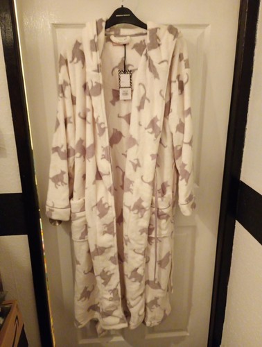Cat print hooded dressing - print,