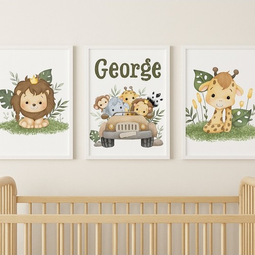 Jungle safari nursery wall - nursery, art