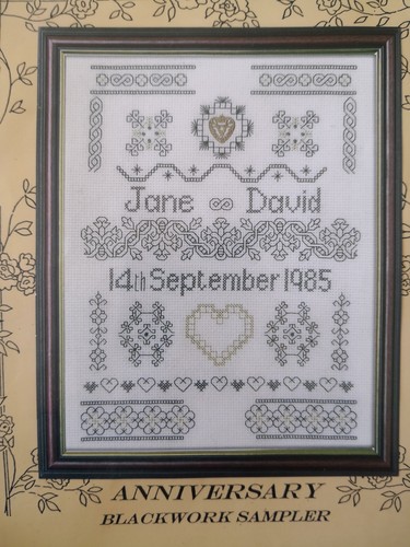 Anniversary blackwork sampler - blackwork,