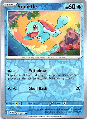 Squirtle 007 165 holofoil - 007/165,