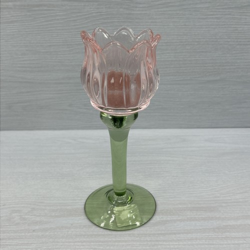 Pink glas floral tulip - 1,