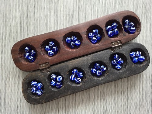 Vintage mancala hand carved - vintage,